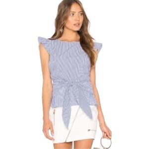 SANCTUARY, STYLISH & COOL COMFORT, BLUE & WHITE STRIPE COTTON TOP. SIZE L